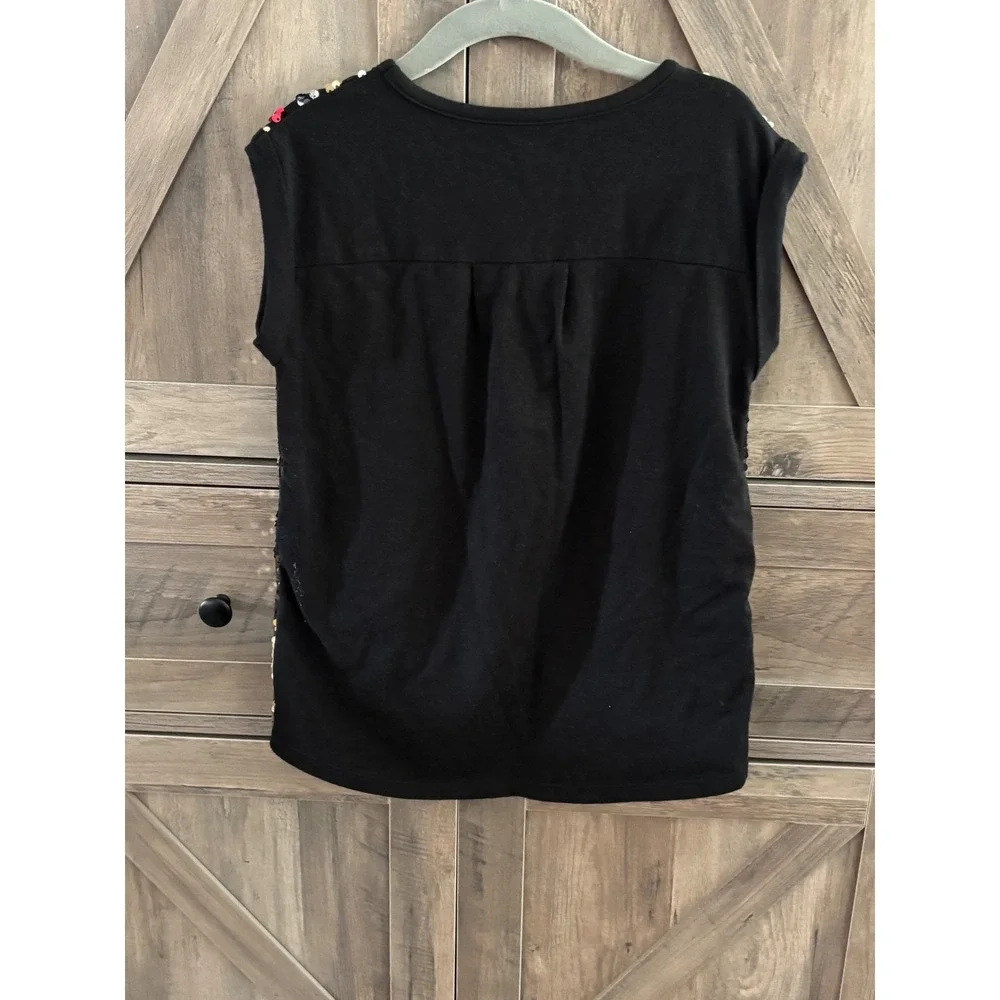 365 Kids Garanimals Girls Sequin Stripe Sleeveless Top Black Red Pink Size 5